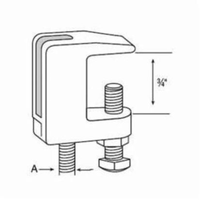 Thomas & Betts Superstrut® M777-3/8-B 500 Junior Top Beam C-Clamp, 3/8 in Rod, 350 lb Load, Malleable Iron, Black Oxide